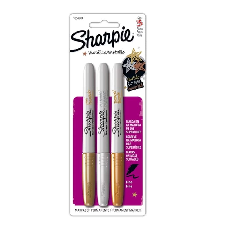 Sharpie Fine Metalic X 3 Plata Oro Bronc - Farmacias Arrocha