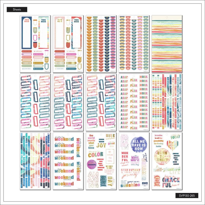 Happy Planner Sunny Risograph 30 Sheet Sticker Value Pack - Farmacias Arrocha