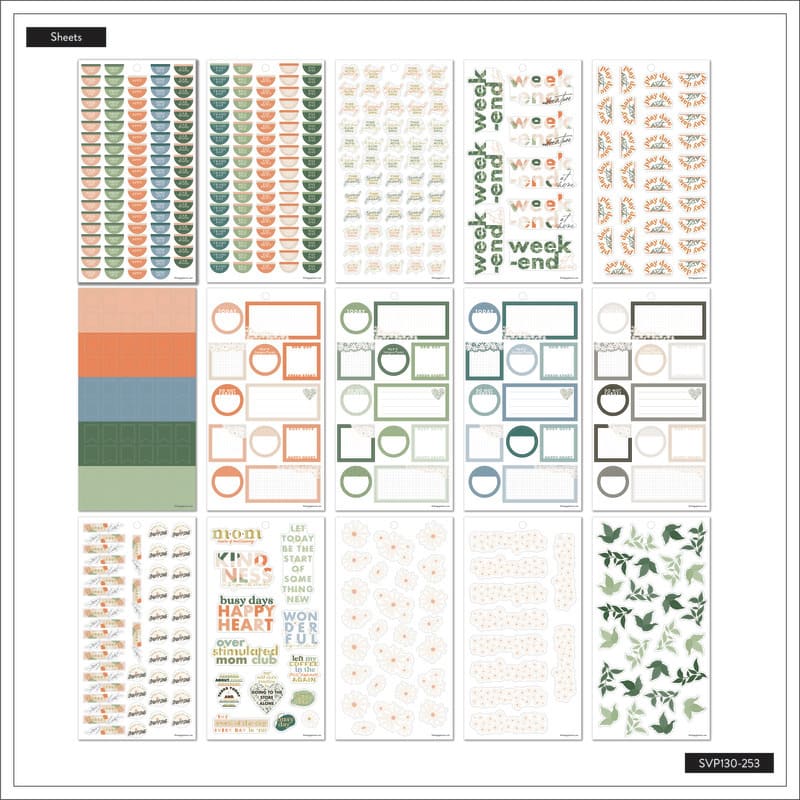 Happy Planner Apricot & Sage 30 Sheet Sticker Value Pack - Farmacias Arrocha