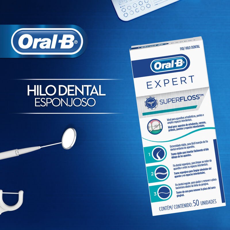 Hilo dental Oral - B Expert Super Floss 50 Unidades - Farmacias Arrocha