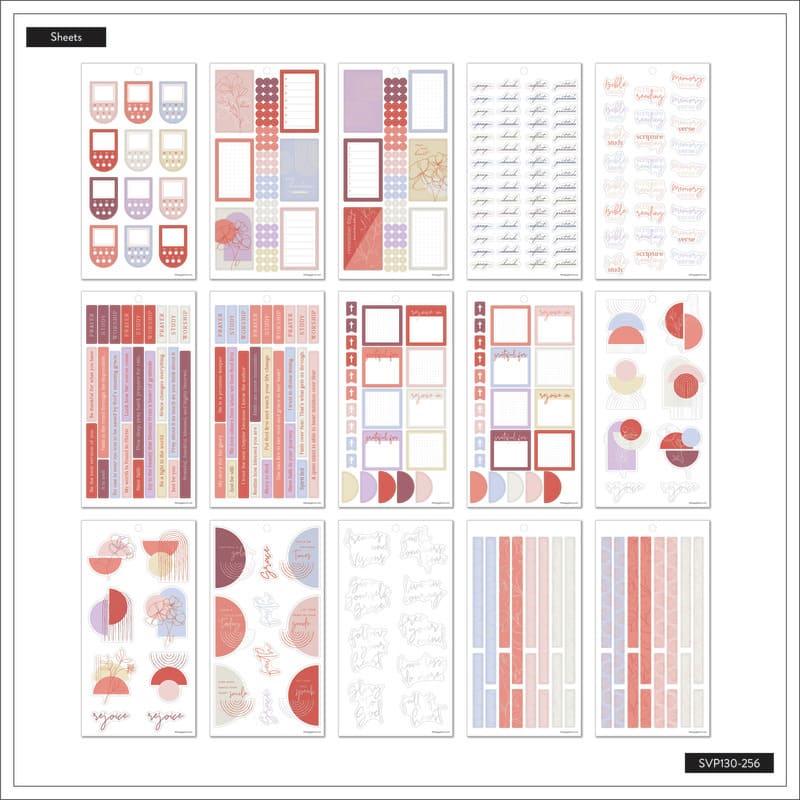 Happy Planner Peony & Sky Faith 30 Sheet Sticker Value Pack - Farmacias Arrocha