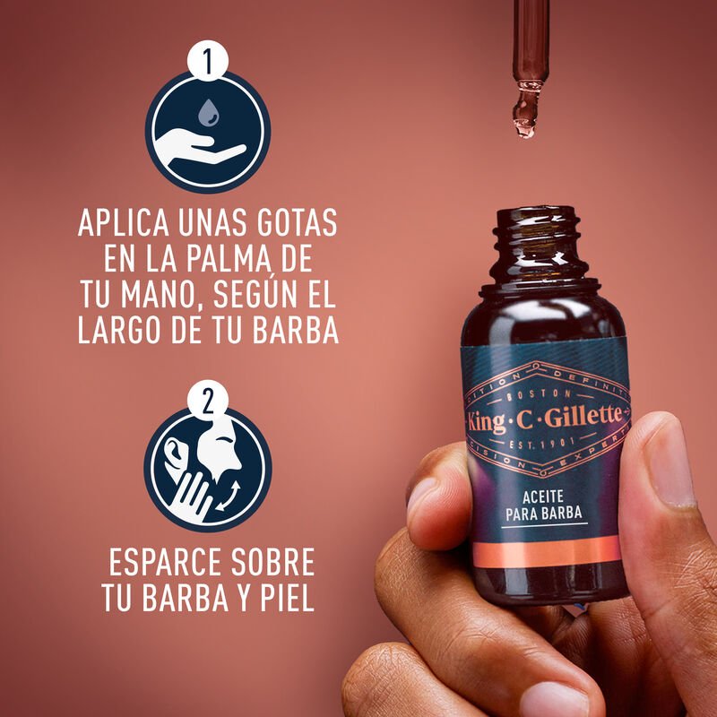 Aceite para barba King C. Gillette con Argán, 30ml - Farmacias Arrocha