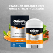 Gillette Clinical Crema Antitranspirante / Desodorante Sport Triumph 48 g - Farmacias Arrocha