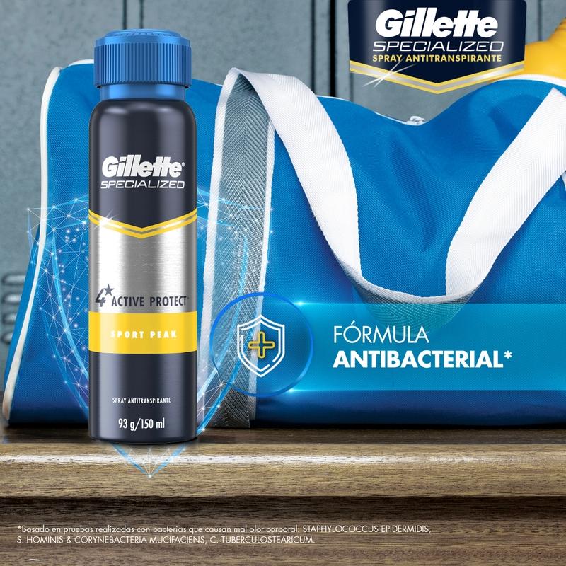 Spray Antitranspirante Gillette Specialized Sport Peak 93 g - Farmacias Arrocha