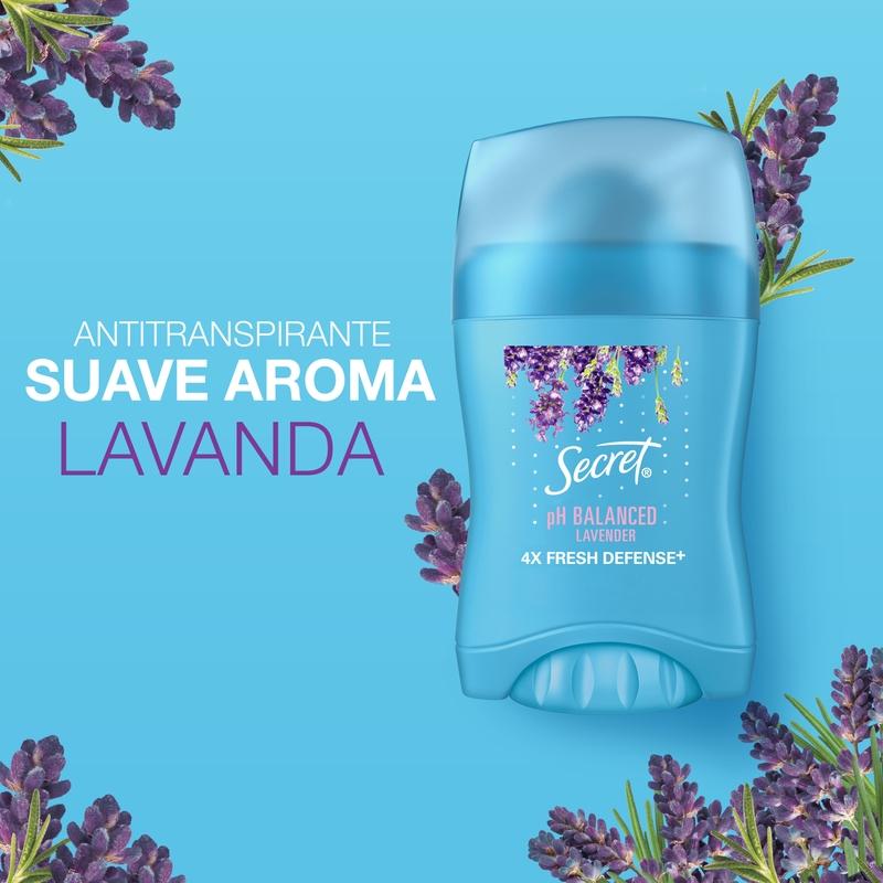 Barra Invisible Antitranspirante Secret Ph Balanced Lavender 45 g - Farmacias Arrocha