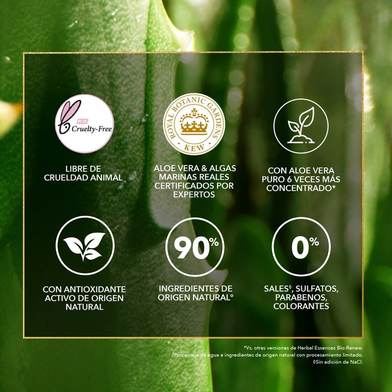 Shampoo Herbal Essences Bio:renew 6x Aloe & Sea Kelp Protección Del Color 400 ml - Farmacias Arrocha