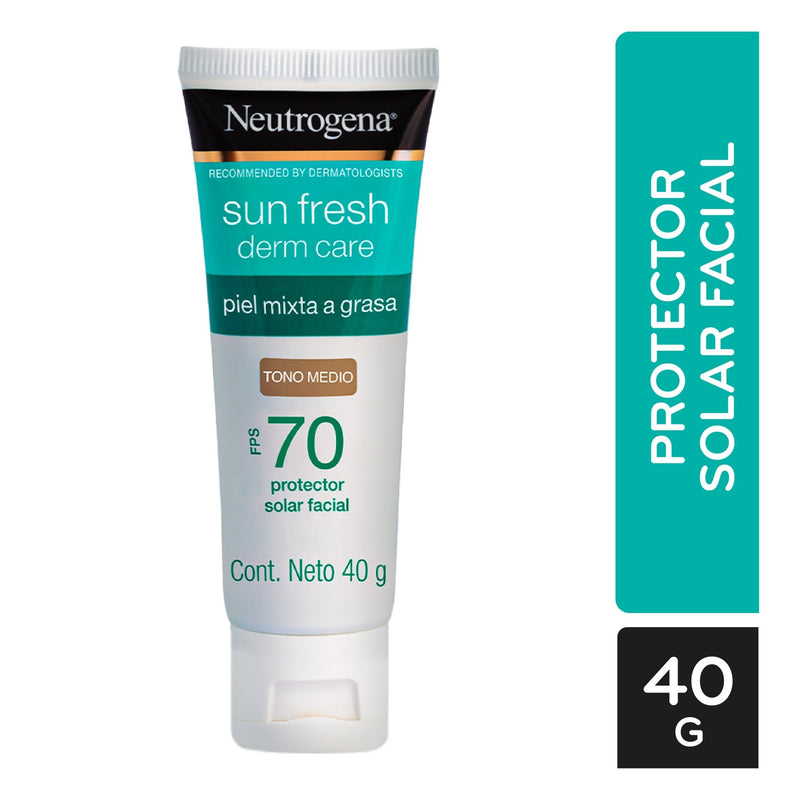 Neutrogena Sun Fresh Derm Care Protector solar facial Tono Medio FPS 70 40gr - Farmacias Arrocha