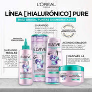 L'Oreal ElVive Shampoo Hidra Hialurónico Pure 370Ml - Farmacias Arrocha