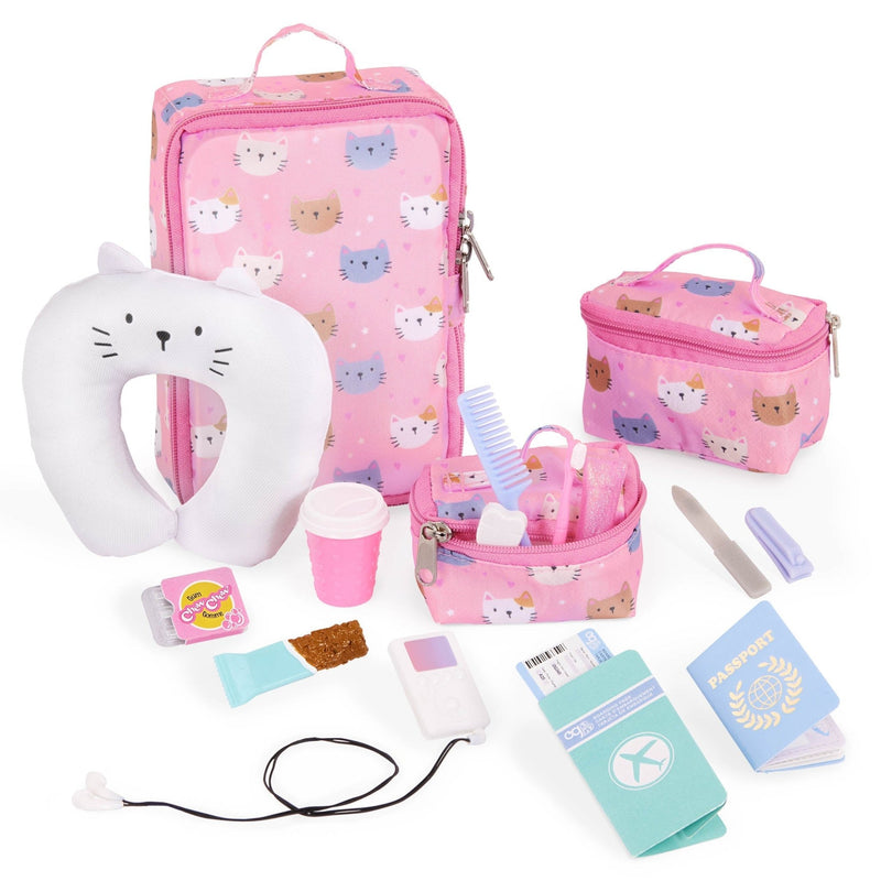 Equipaje Gatito – Set de Maleta y Accesorios para Muñeca de 18” - Farmacias Arrocha