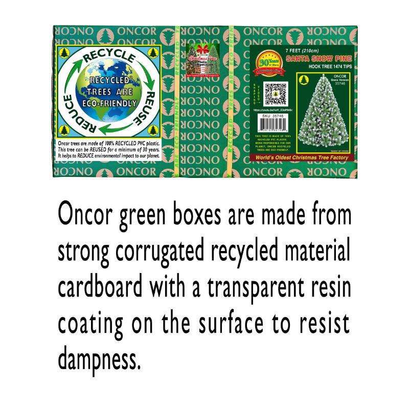 Oncor Pino de 7' Modelo Santa Snow Pine Tree - Farmacias Arrocha