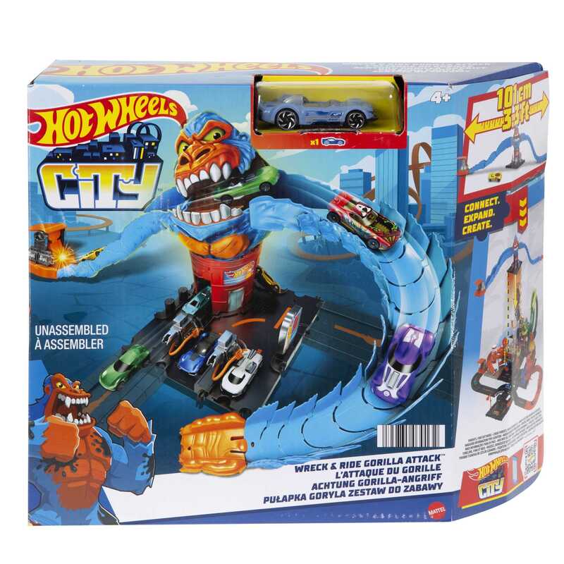 Hot Wheels City Pista De Juguete Némesis Gorila Con Vehículo - Farmacias Arrocha