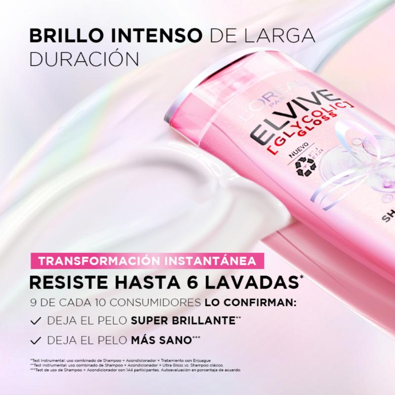 Shampoo L'Oreal Paris Elvive Glycolic Gloss 370 Ml - Farmacias Arrocha