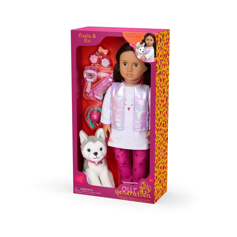 Estella – Muñeca de 18” con Perrito de Peluche - Farmacias Arrocha