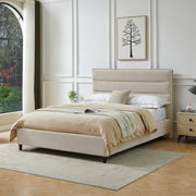 Cama tapizada con respaldar lineas Beige - Farmacias Arrocha