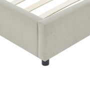 Cama tapizada con respaldar en lateral Taupe - Farmacias Arrocha