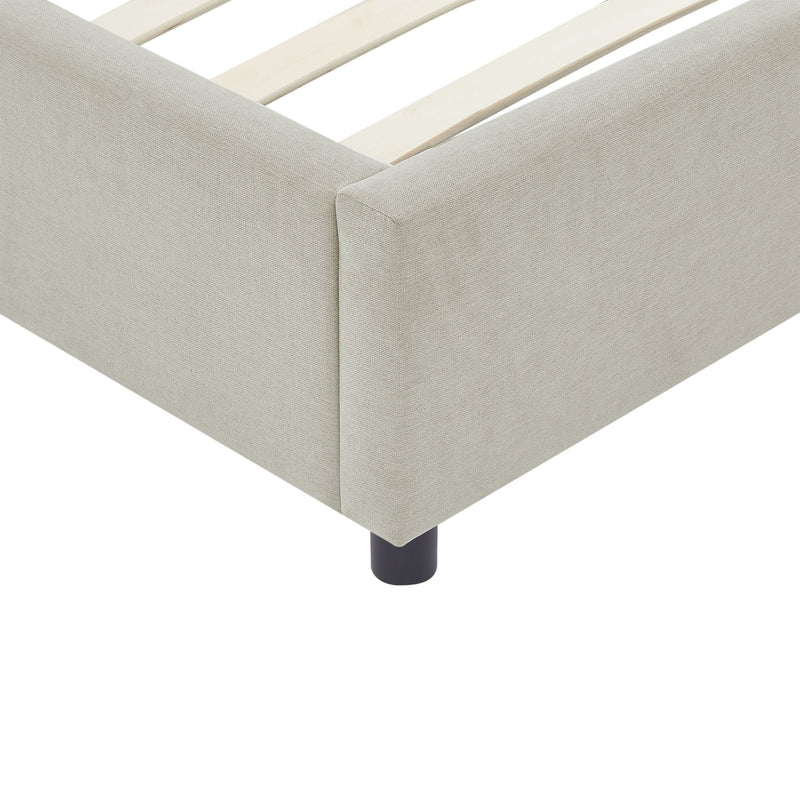 Cama tapizada con respaldar en lateral Taupe - Farmacias Arrocha
