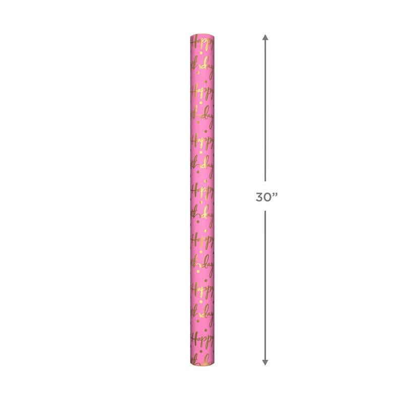 Hallmark Papel De Regalo Feliz Cumpleaños Aluminio Rosa 15Ft² - Farmacias Arrocha
