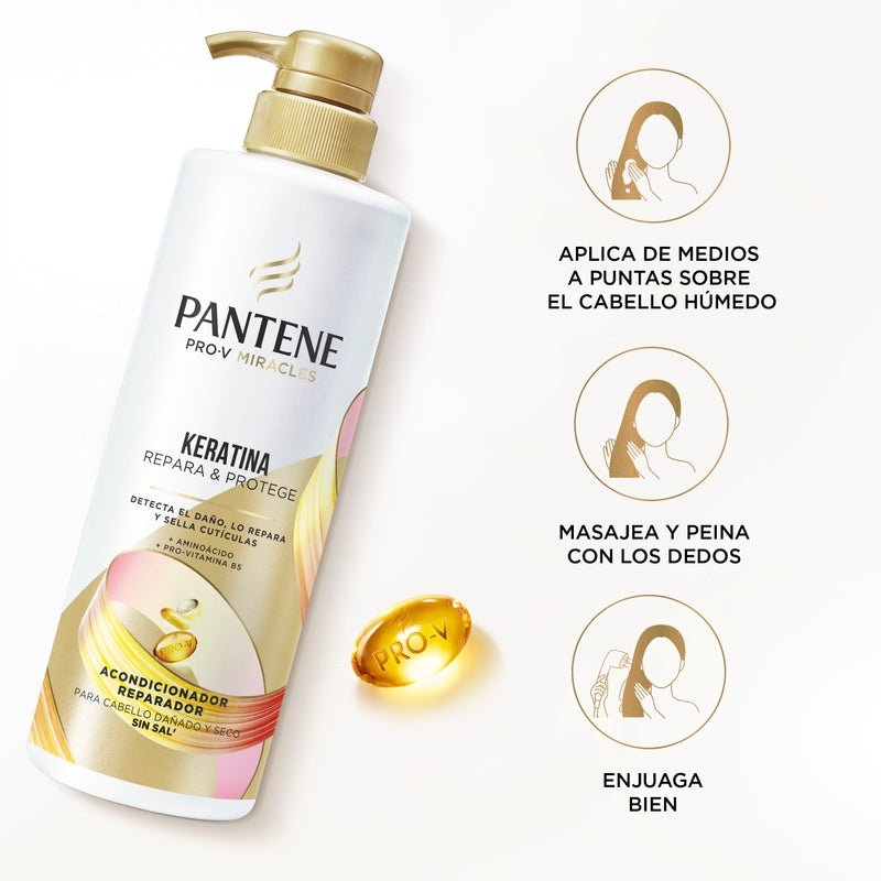 Acondicionador Reparador Pantene Pro - v Miracles Keratina Repara Y Protege 510 ml - Farmacias Arrocha