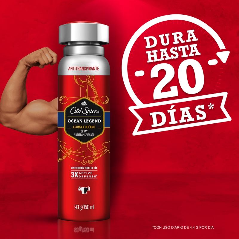 Spray Antitranspirante Old Spice Ocean Legend 93 g/150 ml - Farmacias Arrocha
