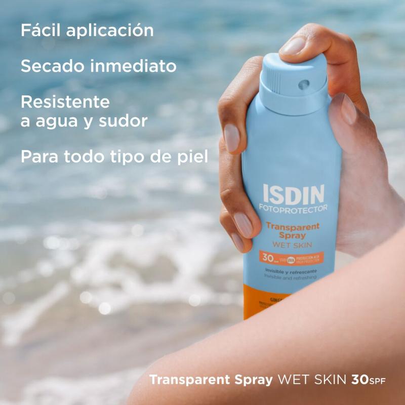 Isdin Fotoprotector Transparent Spray Wet Skin Spf50 250Ml - Protector Solar Corporal Para Niños - Farmacias Arrocha