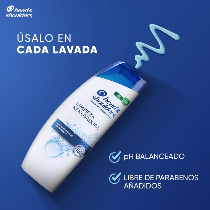 Shampoo Control Caspa Head & Shoulders Limpieza Renovadora 375 ml + 180 ml Pack 2 Unidades - Farmacias Arrocha