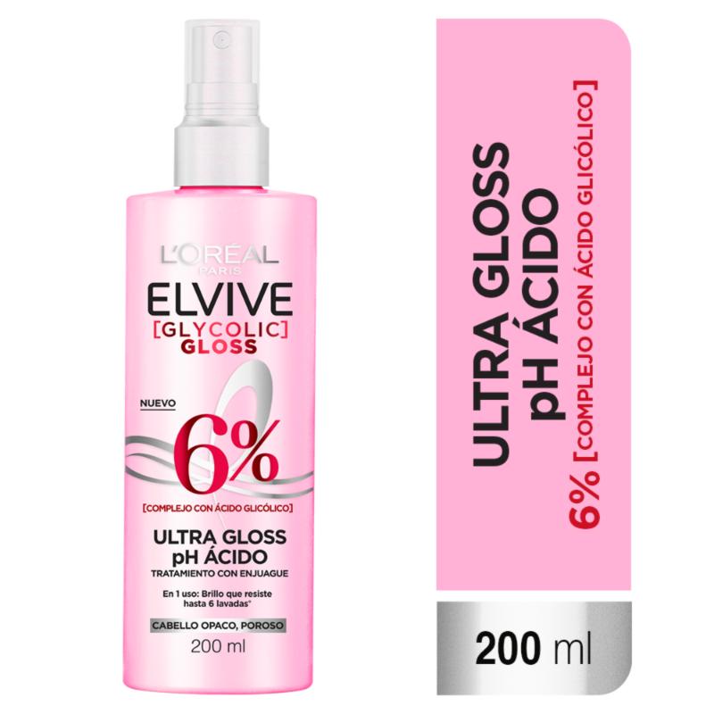 Acidifier L'Oreal Paris Elvive Glycolic Gloss 200 Ml - Farmacias Arrocha