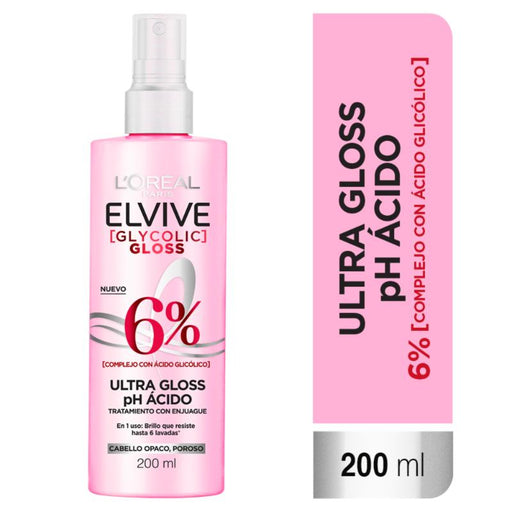 Acidifier L'Oreal Paris Elvive Glycolic Gloss 200 Ml - Farmacias Arrocha
