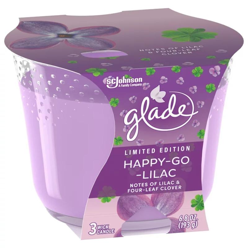 Glade 3 Wick Candle 6 8Oz Happy Lilac - Farmacias Arrocha
