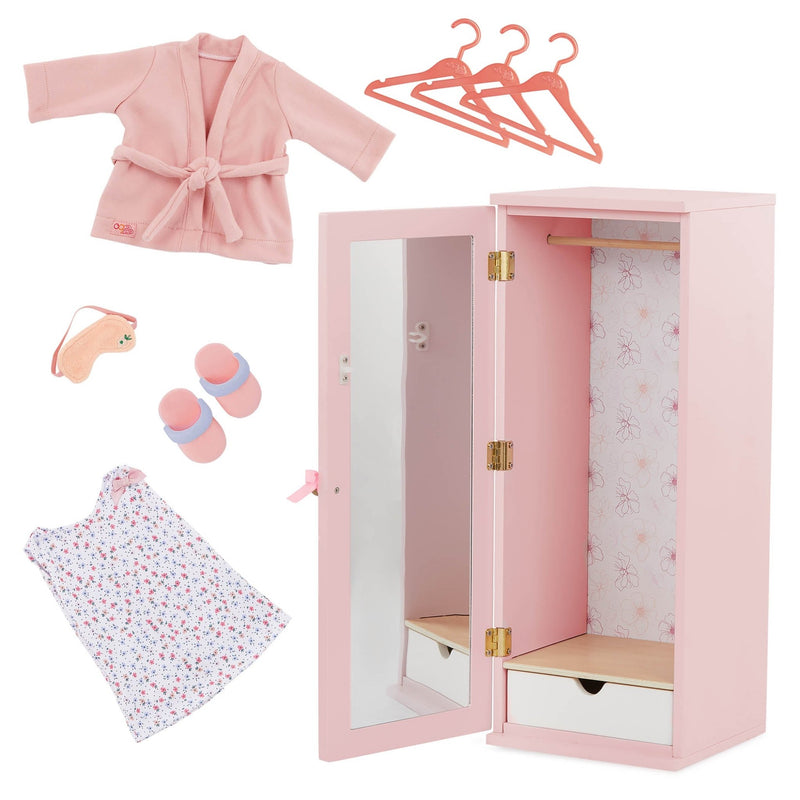 Armario de Madera con Outfits para Muñeca de 18” - Farmacias Arrocha