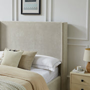 Cama tapizada con respaldar en lateral Taupe - Farmacias Arrocha