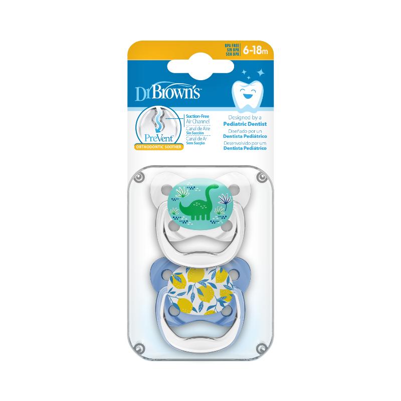Dr Brown'S Chupete PreVent dino - azul 6 - 18m - Farmacias Arrocha