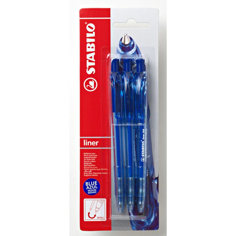 Stabilo Pen Liner 308M Retractil Set - 3 - Farmacias Arrocha