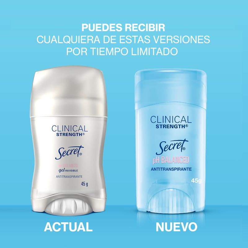 Gel Invisible Antitranspirante Secret Clinical Strength Ph Balanced 45 g - Farmacias Arrocha