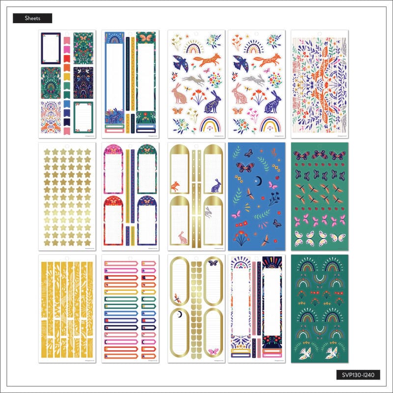 Happy Planner Nordic Brights Classic 30 Sheet Sticker Value Pack - Farmacias Arrocha