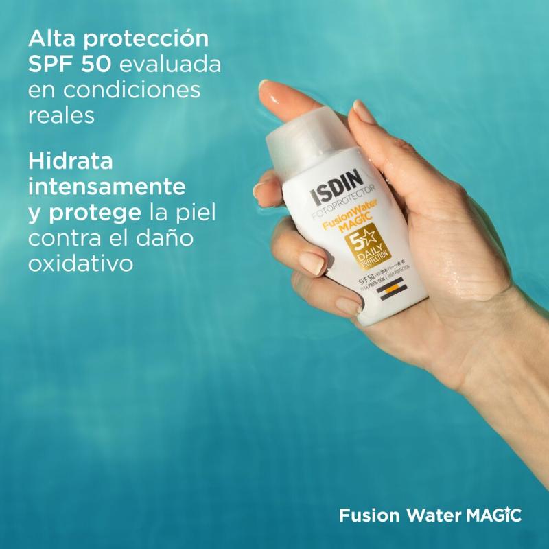 ISDIN Fotoprotector Fusion Water MAGIC Oil Control SPF50 50ML - Bloqueador solar facial ultraligero - Farmacias Arrocha