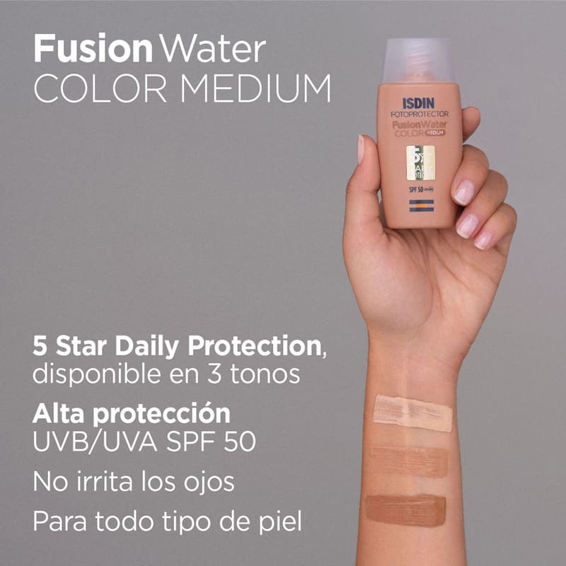 Isdin Fotoprotector Fusion Water Color Spf50 50Ml - Protector Solar Facial Con Color - Farmacias Arrocha