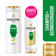 Shampoo Pantene Pro - v Restauración 400 ml + Pantene Pro - v Restauración Acondicionador 200 ml Kit - Farmacias Arrocha
