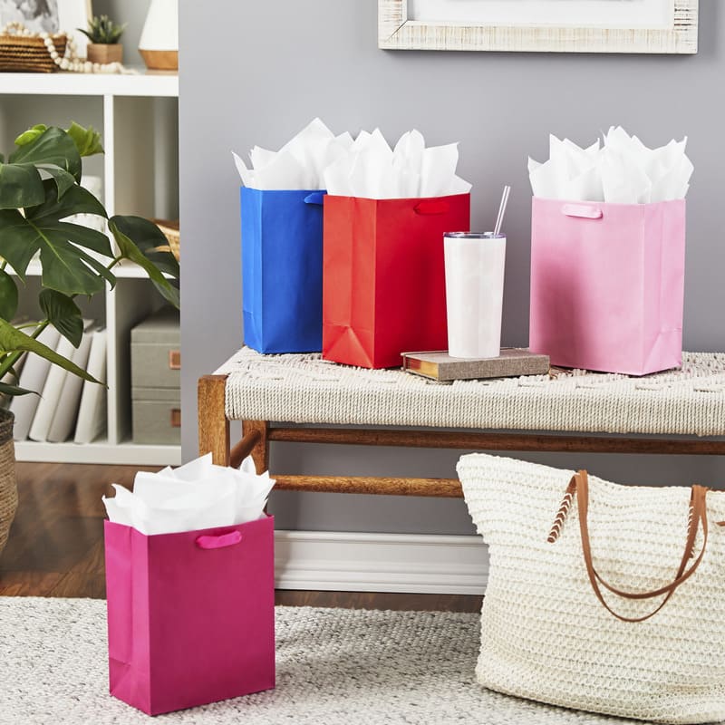 Hallmark Bolsas De Regalos Medianas Colores Solidos 9,6" Set De 4 - Farmacias Arrocha