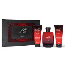 RASASI HAWAS FIRE GIFT SET EDP (100ML + FACE & BEARD WASH 100ML + SHOWER GEL 100ML) - Farmacias Arrocha