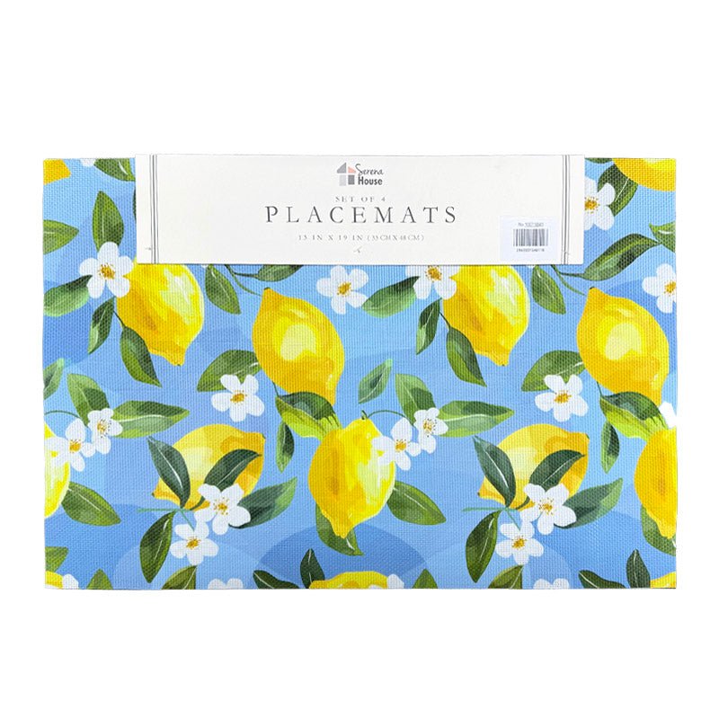 Set de 4 Individuales Decorativos con Diseño de Limones Serena House – 33 × 48 cm - Farmacias Arrocha