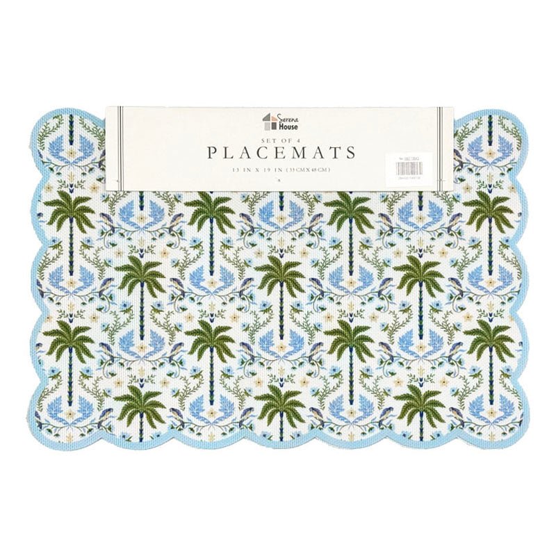 Set de 4 Individuales Decorativos con Diseño de Palmeras Serena House – 33 × 48 cm - Farmacias Arrocha