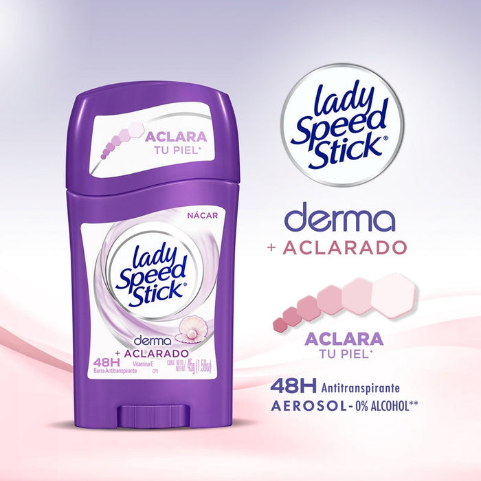 Desodorante Lady Speed Stick Derma + Aclarado Perla Barra 45 g 2 Pack - Farmacias Arrocha