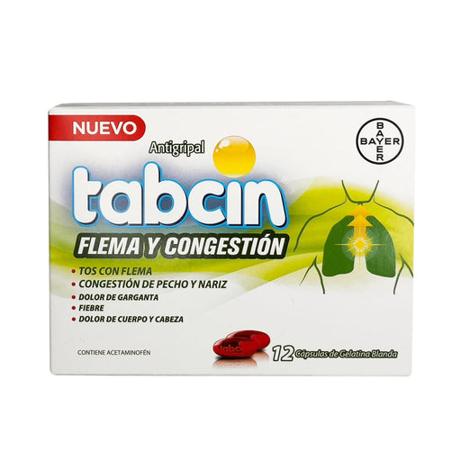 Tabcin Flema Y Congestion X 12 Gelcaps - Farmacias Arrocha
