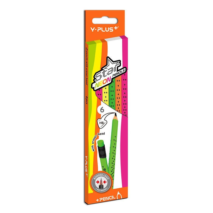 Y-plus+ Lapices De Grafito Star Neon 6 - Farmacias Arrocha