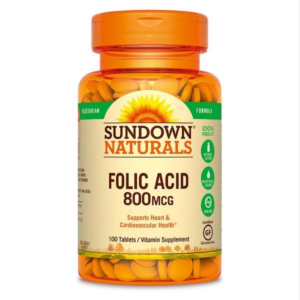 Sundown Naturals Folic Acid 800 mcg Tablets - Farmacias Arrocha