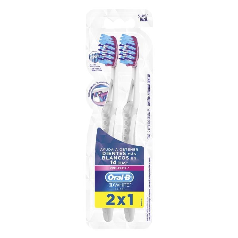 Oral B Cepillo 3Dwhite Pro Flex 2Pack - Farmacias Arrocha