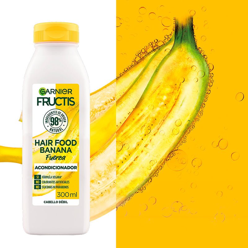Garnier Fructis Hair Food Acondicionador de Fuerza Banana 300 ML - Farmacias Arrocha