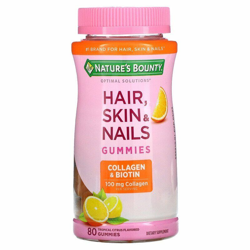 Nature's Bounty Hair Skin & Nails Tropical Citrus 80 Gomitas - Farmacias Arrocha