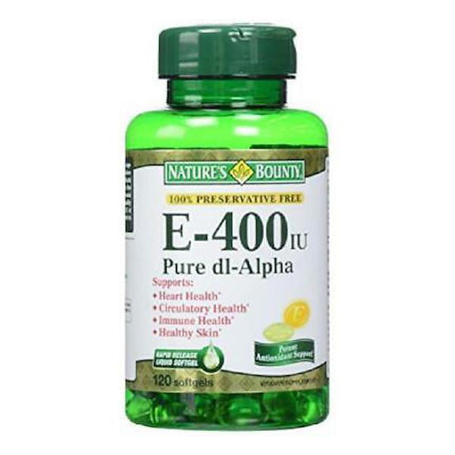 Nature's Bounty Vitamina E 400 PURE DL-ALPHA 120 SOFTGELS - Farmacias Arrocha