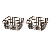 Seville Classics 2 Pk Iron Slat Stacking Nesting Basket - Farmacias Arrocha